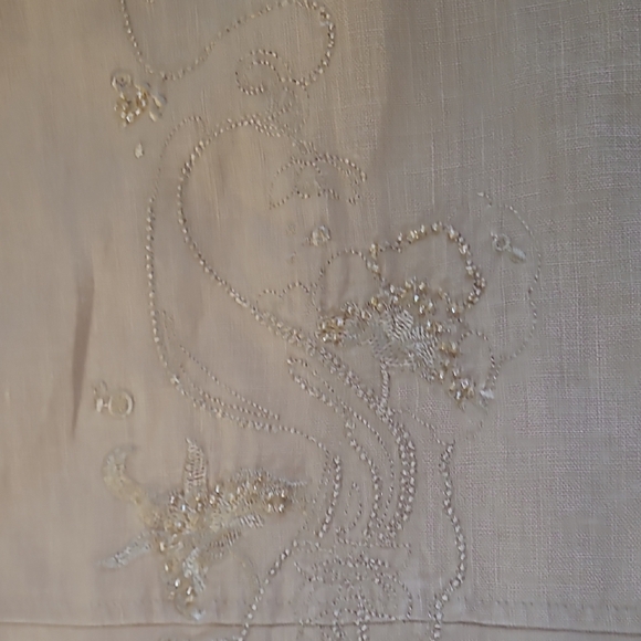 SZ6 100% Linen 3pc Skirt Set Olsen Embroidery Beaded Belted - Picture 5 of 17